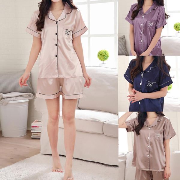 klv 2019 women's casual spring pure color short-sleeved comfortable home pyjamas set 1.25, Blue;gray
klv 2019 women's casual spring pure color short-sleeved comfortable home pyjamas set 1.25, Blue;gray