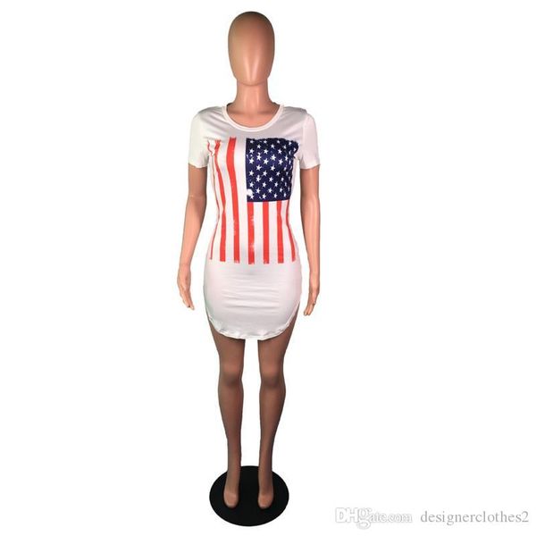women summer mini dresses crew neck short sleeve flag print clothing famel fashion casual clothing, White;black
women summer mini dresses crew neck short sleeve flag print clothing famel fashion casual clothing, White;black