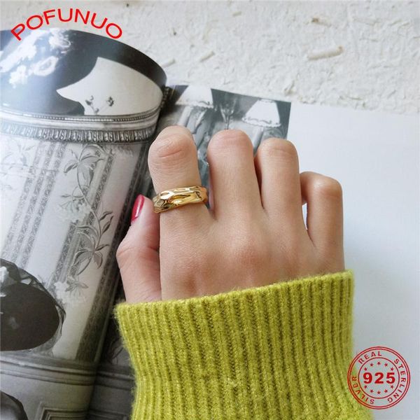 pofunuo young girls 925 sterling silver uneven surface geometric golden rings women simplicity jewelry wedding rings lovers gift, Golden;silver
pofunuo young girls 925 sterling silver uneven surface geometric golden rings women simplicity jewelry wedding rings lovers gift, Golden;silver
