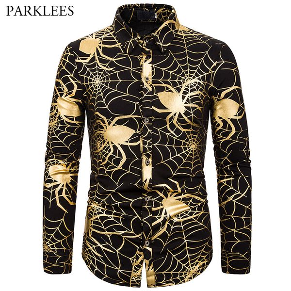 spider bronzing pattern design shirt men's lapel slim fit casual nightclub dancer party dj long sleeve shirt for mens clothing, White;black
spider bronzing pattern design shirt men's lapel slim fit casual nightclub dancer party dj long sleeve shirt for mens clothing, White;black