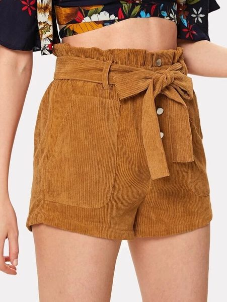 2020 vintage corduroy high waist shorts bottoms women casual streetwear shorts female loose summer button short, White;black
2020 vintage corduroy high waist shorts bottoms women casual streetwear shorts female loose summer button short, White;black