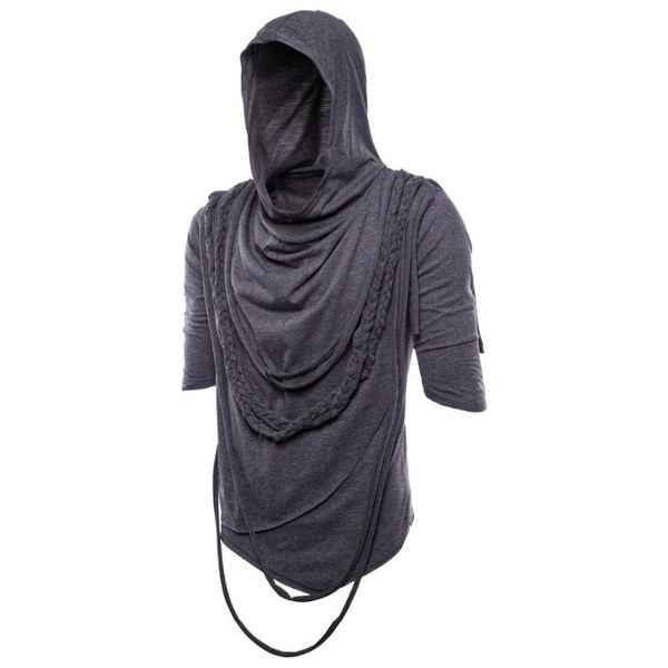 men tassel irregular design punk rock hip hop t shirt nightclub dj streetwear men gothic style hooded tee shirts swag clothes, White;black
men tassel irregular design punk rock hip hop t shirt nightclub dj streetwear men gothic style hooded tee shirts swag clothes, White;black