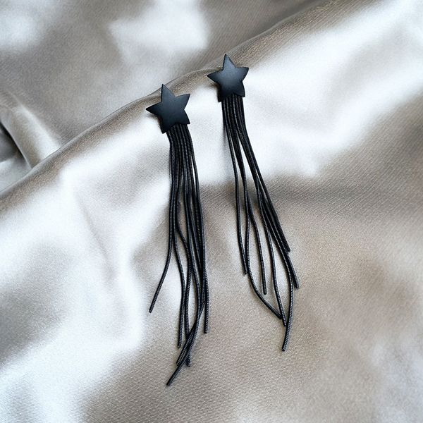 new trendy black long tassels drop earrings for women fashion geometric stars metal earrings party jewelry gifts, Silver
new trendy black long tassels drop earrings for women fashion geometric stars metal earrings party jewelry gifts, Silver