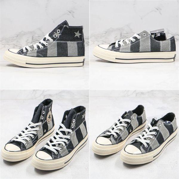 2020 new canvas shoes low-five-pointed star black gray denim lattice stitching chuck 1970s high-five-pointed star men women board sh, White;red
2020 new canvas shoes low-five-pointed star black gray denim lattice stitching chuck 1970s high-five-pointed star men women board sh, White;red