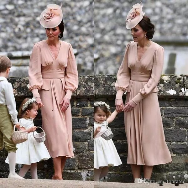 kate middleton same style mother of the bride dress long sleeves tea length vintage dusty pink formal evening gowns weddingguest dresses, Black;red
kate middleton same style mother of the bride dress long sleeves tea length vintage dusty pink formal evening gowns weddingguest dresses, Black;red