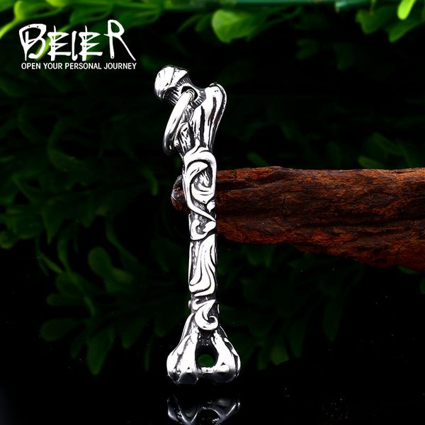 beier 316l stainless steel unique design bone pattern men's pendant necklace punk party fashion jewelry bp8-191, Silver
beier 316l stainless steel unique design bone pattern men's pendant necklace punk party fashion jewelry bp8-191, Silver