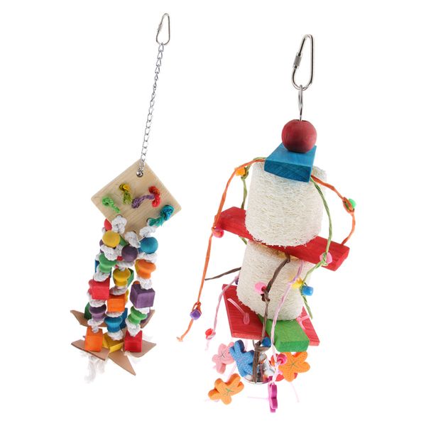 2 pcs colorful knot and block chewing hanging toy bird cage ornament parakeet cockatiel budgie swings
2 pcs colorful knot and block chewing hanging toy bird cage ornament parakeet cockatiel budgie swings