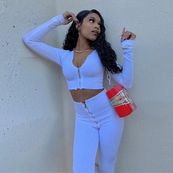 kgfigu women white and pants sets autumn winter zipper cropped mathicng sets ribbed tracksuits
kgfigu women white and pants sets autumn winter zipper cropped mathicng sets ribbed tracksuits