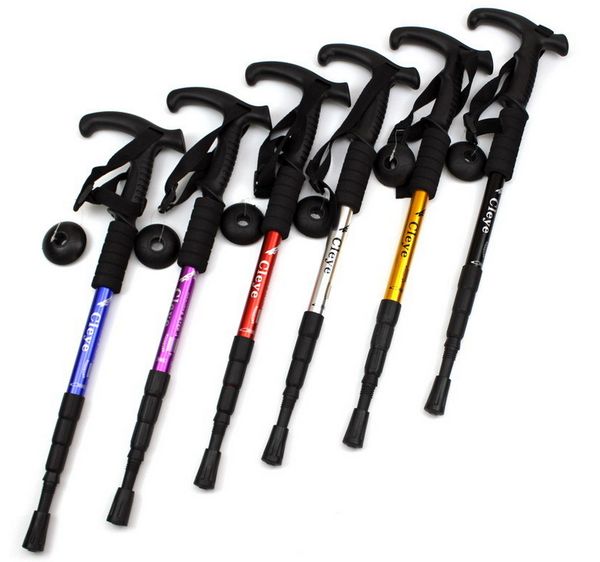 cleye aluminum alloy shock absorber t handle curved handle trekking pole cane outdoor hiking travel supplies
cleye aluminum alloy shock absorber t handle curved handle trekking pole cane outdoor hiking travel supplies