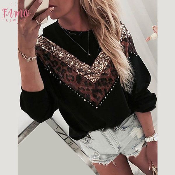 leopard рубашка женская мода sequined leopard строчка с длинным рукавом вокруг шеи блузка женщины топы осень длинным рукавом зимний roupa, White
leopard рубашка женская мода sequined leopard строчка с длинным рукавом вокруг шеи блузка женщины топы осень длинным рукавом зимний roupa, White