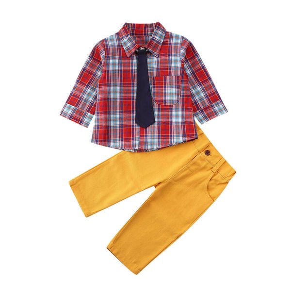2pcs gentleman set boy school party set toddler baby boy plaid shirt tie +long pants gentleman outfits boys clothes 1-6y, White
2pcs gentleman set boy school party set toddler baby boy plaid shirt tie +long pants gentleman outfits boys clothes 1-6y, White