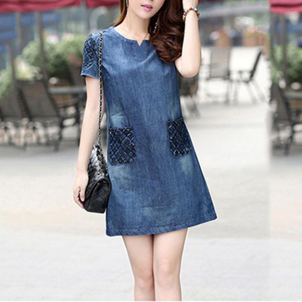 women summer denim dress casual elegant cowboy section jeans dress with pockets short sleeve o neck vestidos verano #js5, Black;gray
women summer denim dress casual elegant cowboy section jeans dress with pockets short sleeve o neck vestidos verano #js5, Black;gray