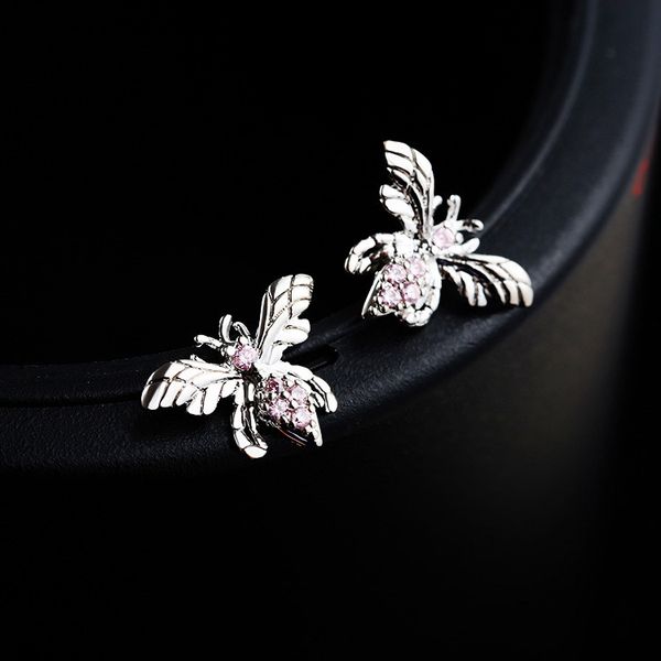 cute female small bee animal stud earrings fashion silver gold color pink zircon earrings unique style double for wemen, Golden;silver 
cute female small bee animal stud earrings fashion silver gold color pink zircon earrings unique style double for wemen, Golden;silver