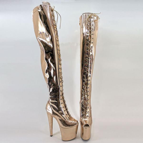 leecabe champagne holo 20cm/8inches high heel platform boots open toe over knee pole dance shoes, Black
leecabe champagne holo 20cm/8inches high heel platform boots open toe over knee pole dance shoes, Black