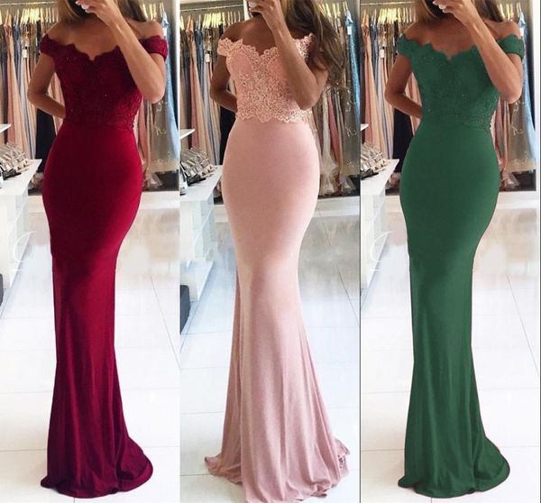 off the shoulder satin mermaid long bridesmaid dresses lace applique wedding guest party maid of honor dresses bm0633, White;pink
off the shoulder satin mermaid long bridesmaid dresses lace applique wedding guest party maid of honor dresses bm0633, White;pink