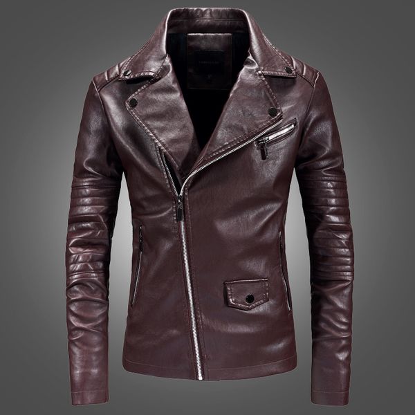 2020 new men's leather coat lapels youth pu leather motorcycle jacket, Black
2020 new men's leather coat lapels youth pu leather motorcycle jacket, Black