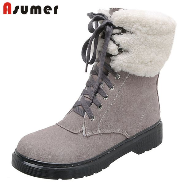 asumer 2020 new arrival suede leather winter snow boots woman thick fur lace up low heel casual shoes warm ankle boots women, Black
asumer 2020 new arrival suede leather winter snow boots woman thick fur lace up low heel casual shoes warm ankle boots women, Black