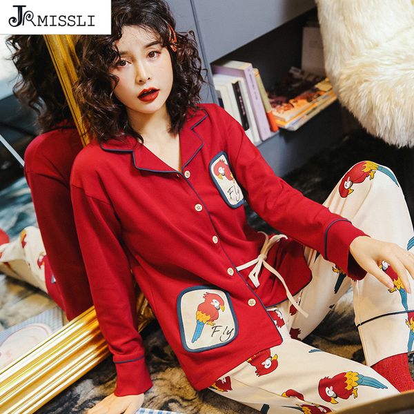 jrmissli parrot cartoon print pajamas autumn women cotton pajama sets home wear suits pajamas for women sleepwear, Blue;gray
jrmissli parrot cartoon print pajamas autumn women cotton pajama sets home wear suits pajamas for women sleepwear, Blue;gray