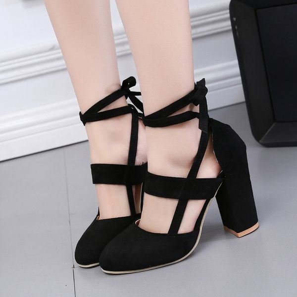 women's shoes 2020 new europe and the united states thick with suede foot ring straps with high heels sandals, Black
women's shoes 2020 new europe and the united states thick with suede foot ring straps with high heels sandals, Black