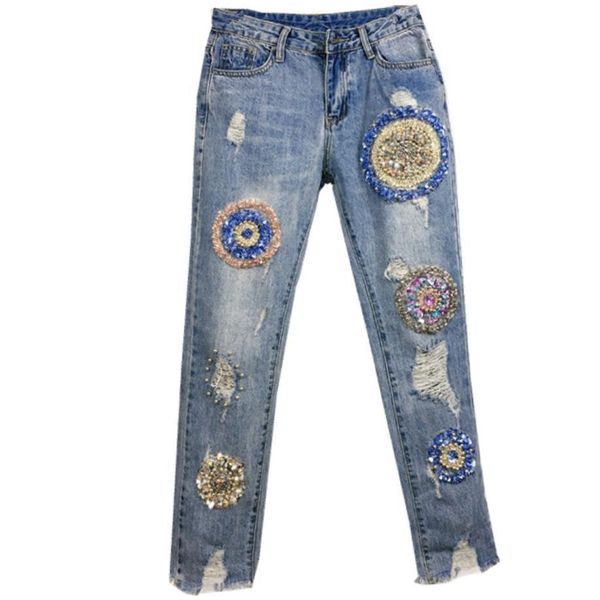 women hole ripped pants casual ripped mid waist denim jeans for girls 2019 new shining sequined jeans, Blue
women hole ripped pants casual ripped mid waist denim jeans for girls 2019 new shining sequined jeans, Blue
