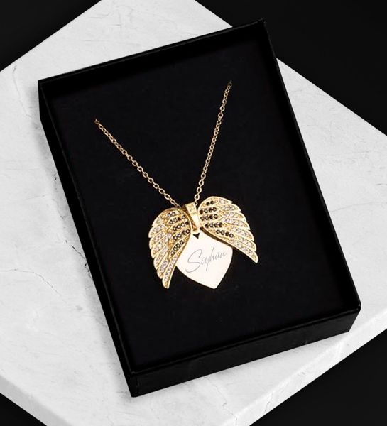 women custom is gold angel wing pendant black wallet shawl gift set other event party supplies
women custom is gold angel wing pendant black wallet shawl gift set other event party supplies
