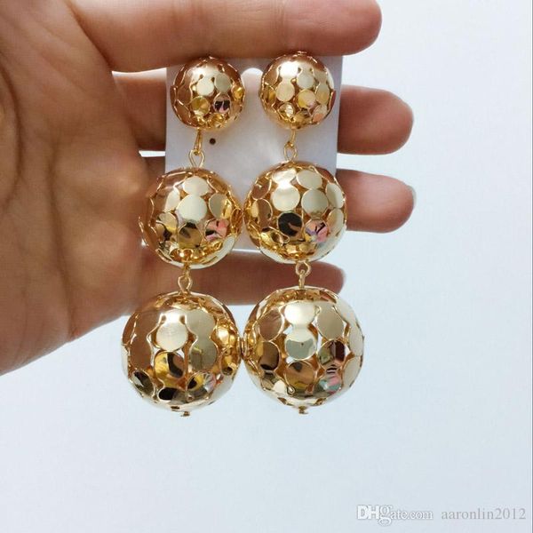 brand triple metal balls drop earrings for women fashion punk jewelry gold hollow ball dangle earrings pendant vintage bijoux, Silver
brand triple metal balls drop earrings for women fashion punk jewelry gold hollow ball dangle earrings pendant vintage bijoux, Silver