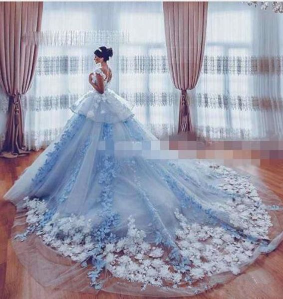 amazing 3d appliques prom dresses 2020 ice blue peplum cathedral train bridal gowns custom made tulle layers evening vestidos robes de soire, Black;red
amazing 3d appliques prom dresses 2020 ice blue peplum cathedral train bridal gowns custom made tulle layers evening vestidos robes de soire, Black;red
