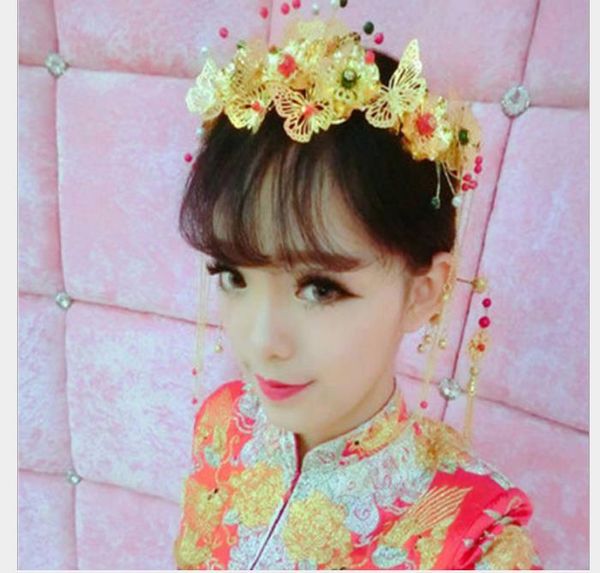 headdress antique blonde hairpin five-piece wedding accessories phoenix crown bride jewelry, Slivery;golden
headdress antique blonde hairpin five-piece wedding accessories phoenix crown bride jewelry, Slivery;golden