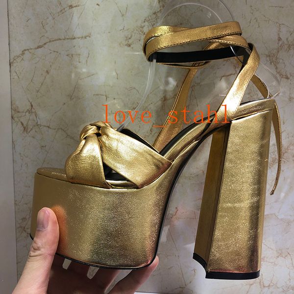 2019 lovestahl women summer new gold leather bow super high heels straps catwalk waterproof platform high heel sandals 14.5cm, Black
2019 lovestahl women summer new gold leather bow super high heels straps catwalk waterproof platform high heel sandals 14.5cm, Black