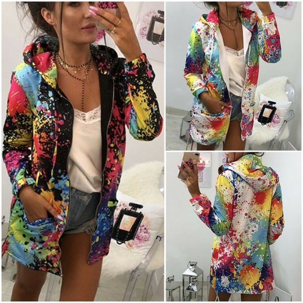 women's long sleeve hooded colorful windbreaker jacket floral print zipper coat splash-ink, Tan;black
women's long sleeve hooded colorful windbreaker jacket floral print zipper coat splash-ink, Tan;black