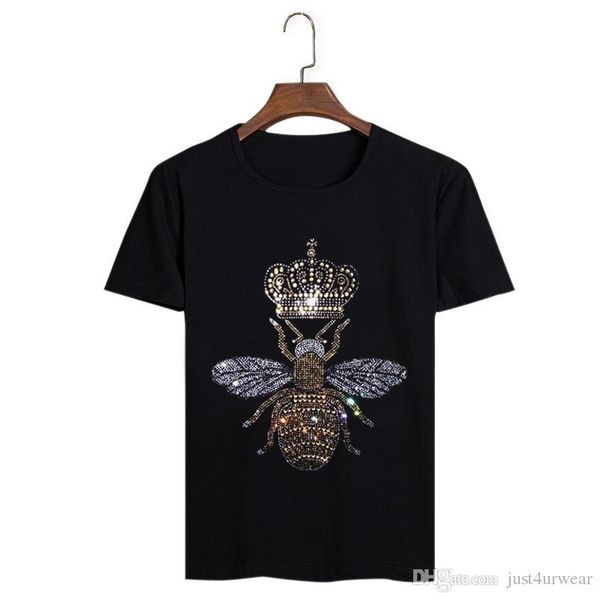 bee crown diamond design mens summer t-shirts crew neck short sleeve cotton tshirts hommes casual soft plus size tees, White;black
bee crown diamond design mens summer t-shirts crew neck short sleeve cotton tshirts hommes casual soft plus size tees, White;black