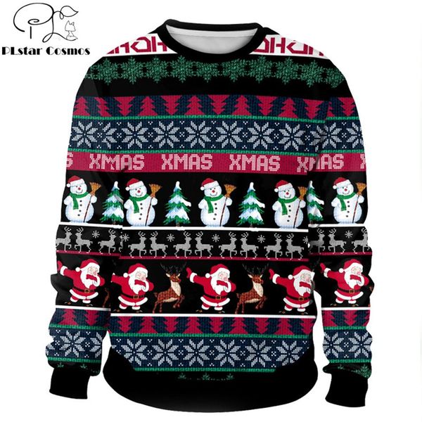 2019 new christmas fashion sweatshirt santa claus and snowman 3d printed tracksuit long sleeve outerwear streetwear, Black
2019 new christmas fashion sweatshirt santa claus and snowman 3d printed tracksuit long sleeve outerwear streetwear, Black