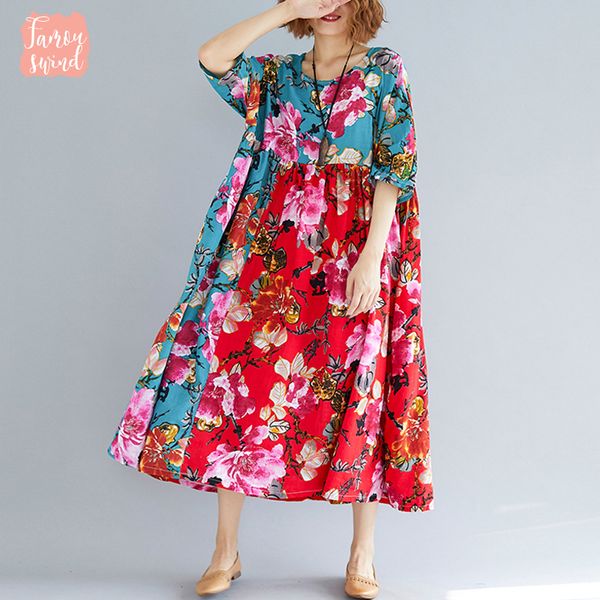 женщины летнее платье плюс размер красный большой одежда femme elegant lady vestidos печати цветочные повседневный крупногабаритные гофриров, Black;gray 
женщины летнее платье плюс размер красный большой одежда femme elegant lady vestidos печати цветочные повседневный крупногабаритные гофриров, Black;gray