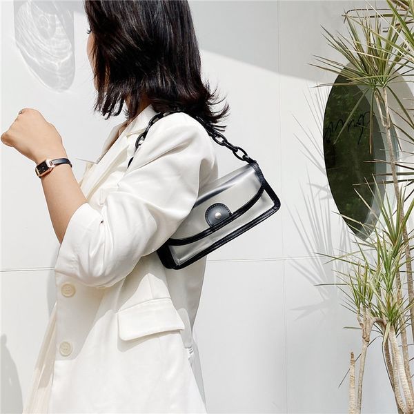2020 new shoulder bag women's casual fashion korean version transparent jelly large capacity chain portable underarm bag
2020 new shoulder bag women's casual fashion korean version transparent jelly large capacity chain portable underarm bag