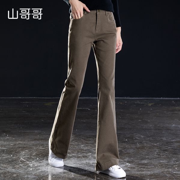 women high waist flare jeans spring autumn skinny long casual pants with strech fashion trousers, Blue
women high waist flare jeans spring autumn skinny long casual pants with strech fashion trousers, Blue