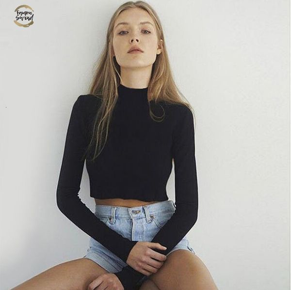 women shirts slim short soft elastic turtleneck solid crop girl full tees short t sleeve drop shipping, White
women shirts slim short soft elastic turtleneck solid crop girl full tees short t sleeve drop shipping, White