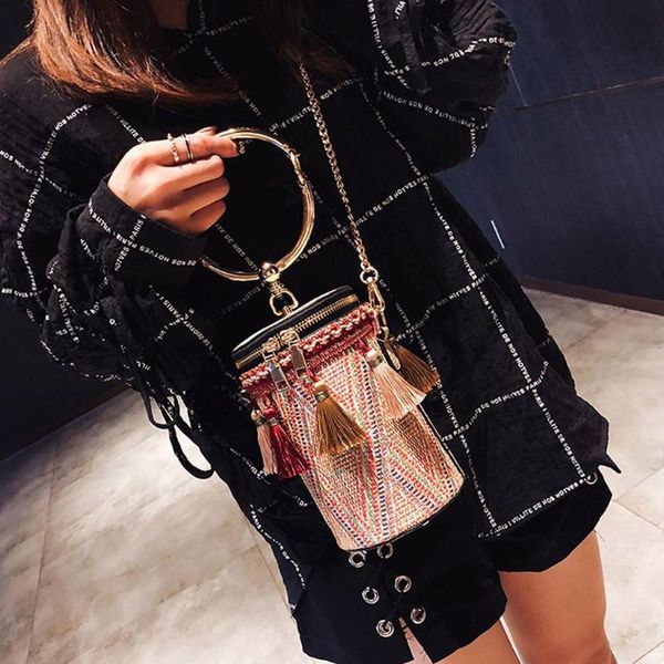 women handbags retro weave feather tassel bucket bag crossbody bag shoulder mujer #t1g
women handbags retro weave feather tassel bucket bag crossbody bag shoulder mujer #t1g