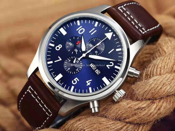 new luxury mens watch master pilot series iw377714 little prince quartz chronograph brown leather strap fashion sports military wristwatches, Slivery;brown
new luxury mens watch master pilot series iw377714 little prince quartz chronograph brown leather strap fashion sports military wristwatches, Slivery;brown