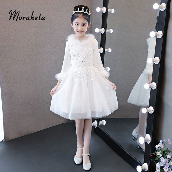 2019 winter long sleeves gall gown white flower girl dresses for wedding feather appliques short first communion dresses for gir, Red;yellow
2019 winter long sleeves gall gown white flower girl dresses for wedding feather appliques short first communion dresses for gir, Red;yellow