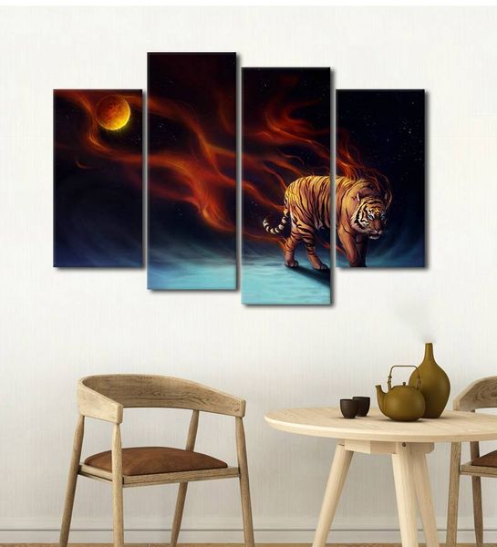 4pcs/set unframed dark tiger and the moon print on canvas wall art picture for home and living room decor ..
4pcs/set unframed dark tiger and the moon print on canvas wall art picture for home and living room decor ..