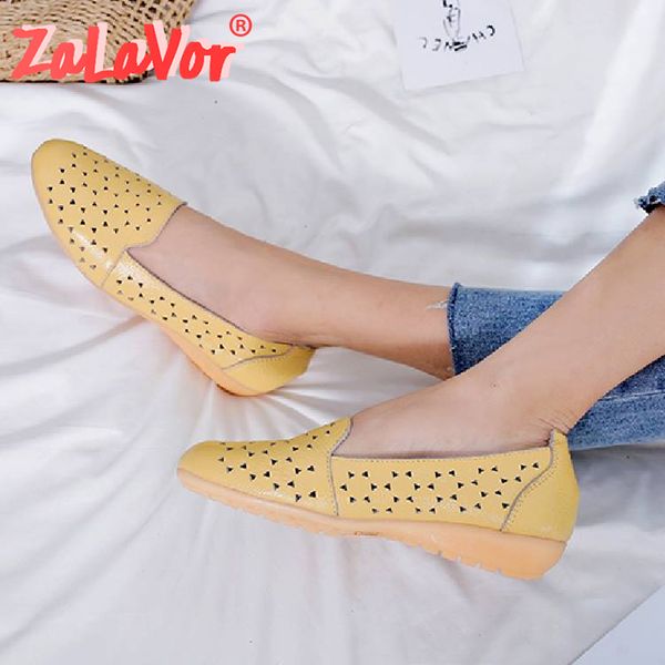 zalavor summer genuine leather women shoes round toe flats shoes hollow loafers driving slip on casual size 34-41, Black
zalavor summer genuine leather women shoes round toe flats shoes hollow loafers driving slip on casual size 34-41, Black