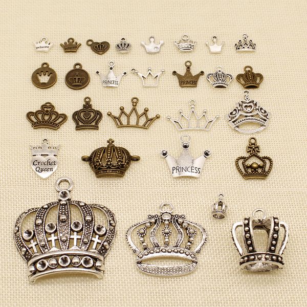 40 pieces metal charms or bracelet charms royal crown king princess hj166, Bronze;silver
40 pieces metal charms or bracelet charms royal crown king princess hj166, Bronze;silver