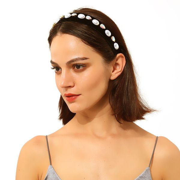 new style hair accessories fashion all-match exaggerated retro court baroque diamond set headband european and american headdress, Silver 
new style hair accessories fashion all-match exaggerated retro court baroque diamond set headband european and american headdress, Silver