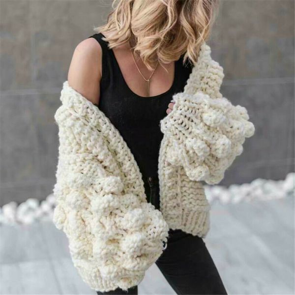 womens sweater long sleeve knitted thicken sweater cardigan knitwear outwear coat jacket /by, White
womens sweater long sleeve knitted thicken sweater cardigan knitwear outwear coat jacket /by, White