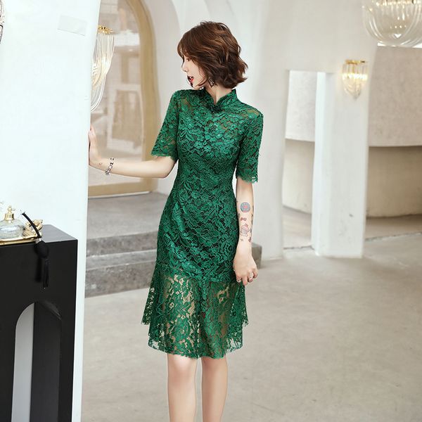 2019 traditional chinese dress qipao cheongsam lace fishtail dress evening party gown half sleeve qipao chinese, Red
2019 traditional chinese dress qipao cheongsam lace fishtail dress evening party gown half sleeve qipao chinese, Red