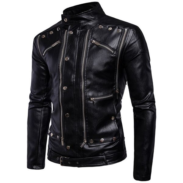 aliexpress men 2019 new style multi-zipper overcharging you leather coat men's korean-style slim fit stand collar solid color co, Black
aliexpress men 2019 new style multi-zipper overcharging you leather coat men's korean-style slim fit stand collar solid color co, Black
