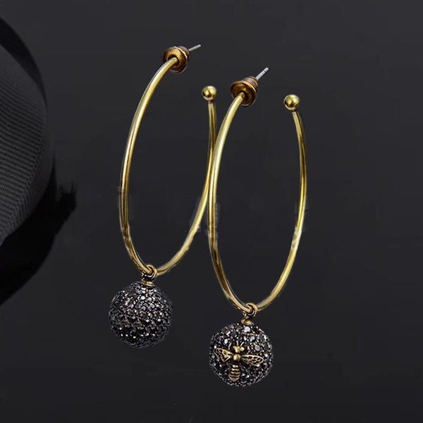 fashion girl engrave bee / letter black zircon ball pendant earring for women girls hoop earring party gift, Golden;silver
fashion girl engrave bee / letter black zircon ball pendant earring for women girls hoop earring party gift, Golden;silver