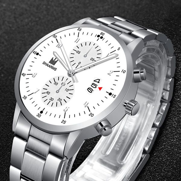 shaarms luxury men silver watch stainless steel analog quartz date watches fashion business wristwatch male sport clock, Slivery;brown
shaarms luxury men silver watch stainless steel analog quartz date watches fashion business wristwatch male sport clock, Slivery;brown