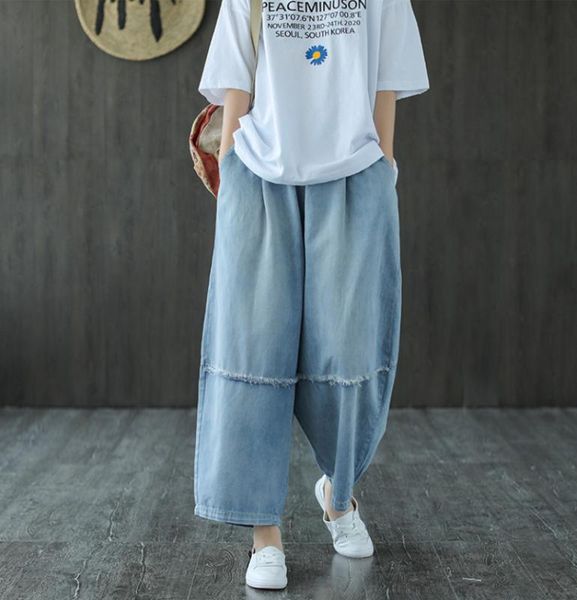 summer jeans women elastic waist retro denim pants 2020 new casual spliced loose pocket wide leg trousers vaqueros mujer, Blue
summer jeans women elastic waist retro denim pants 2020 new casual spliced loose pocket wide leg trousers vaqueros mujer, Blue