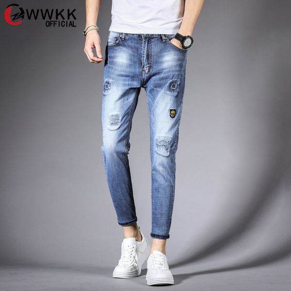 wwkk 2020 spring new jeans men light wash straight regular slim fit denim trousers plus size brand clothing ankle-length pants, Blue
wwkk 2020 spring new jeans men light wash straight regular slim fit denim trousers plus size brand clothing ankle-length pants, Blue